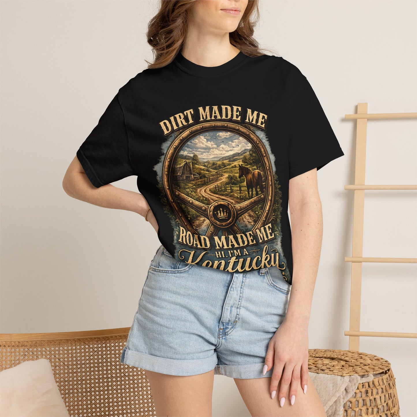 Kentucky Queen Scenic T-Shirt — "Dirt Made Me, Road Made Me" Vintage Tee