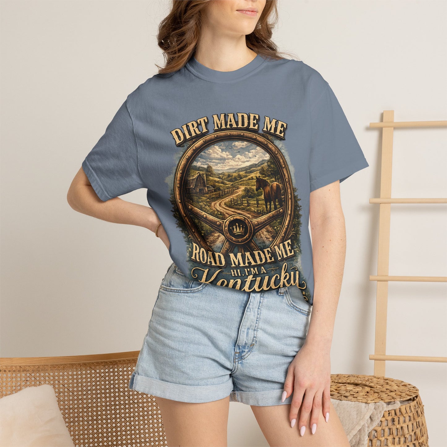 Kentucky Queen Scenic T-Shirt — "Dirt Made Me, Road Made Me" Vintage Tee