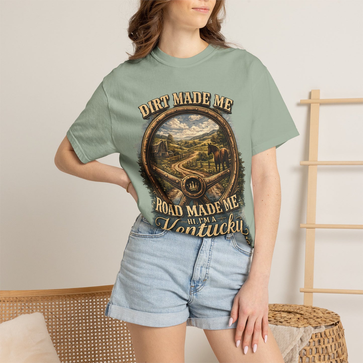 Kentucky Queen Scenic T-Shirt — "Dirt Made Me, Road Made Me" Vintage Tee