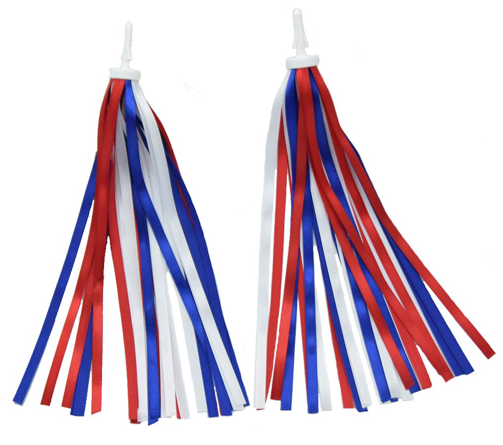 catin Patriotic Bike Streamers Red White Blue Bike Tassels Ribbon 4th of July Bike Decorations for Bicycle Scooter Tricycle Handlebar