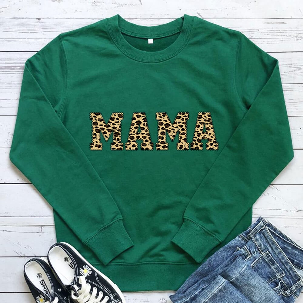 Leopard Print Casual Sweatshirt for Mother's Day