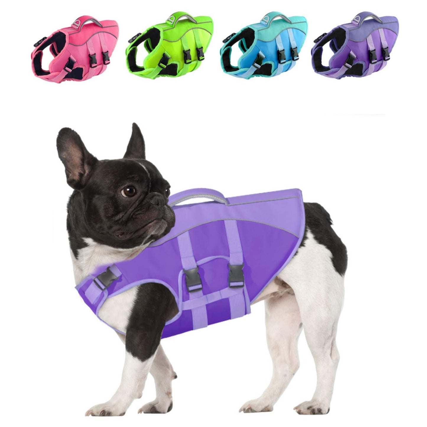 Dog Life Jacket with Handle | Reflective Swim Vest for Small Dogs
