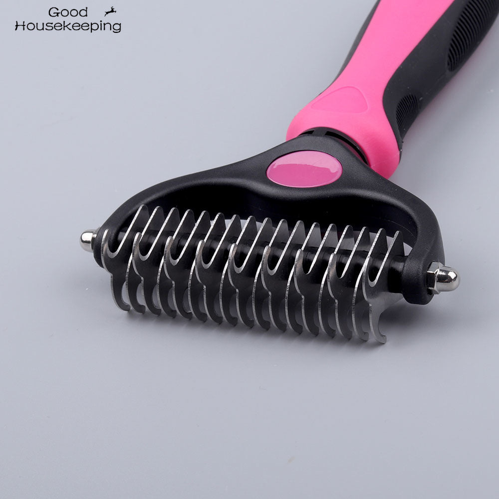 2 in 1 Pet Dematting Tool | Remove Knots, Tangles, and Shedding Fur Fast