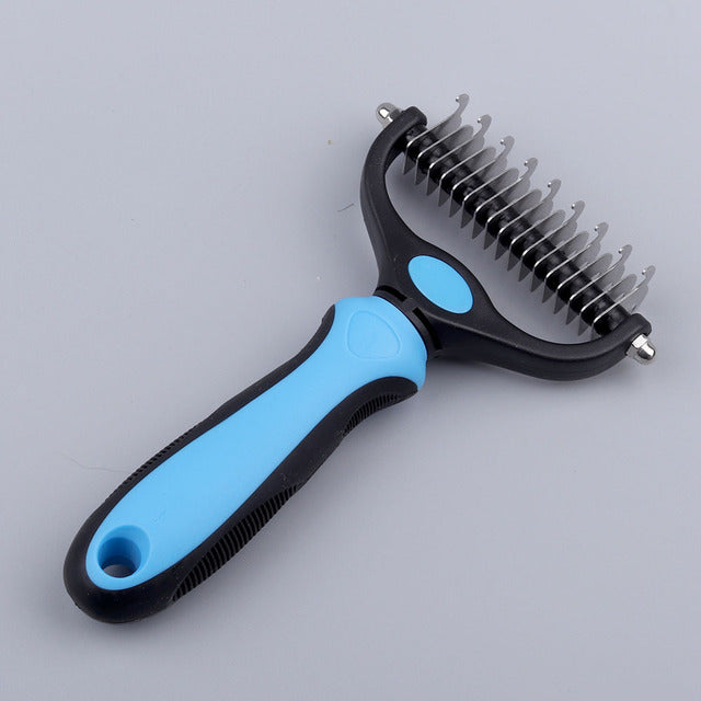 2 in 1 Pet Dematting Tool | Remove Knots, Tangles, and Shedding Fur Fast