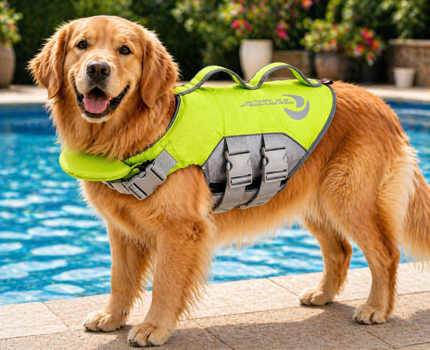 Dog Life Jacket with Handle | High Buoyancy Swim Vest for Large Dogs