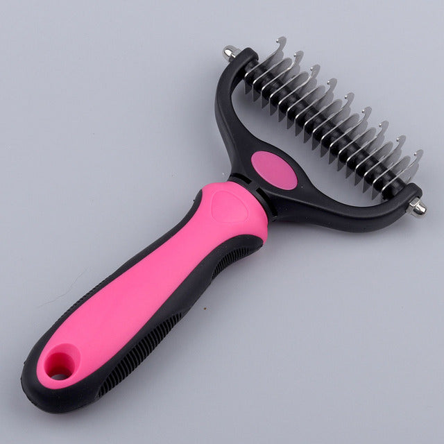 2 in 1 Pet Dematting Tool | Remove Knots, Tangles, and Shedding Fur Fast