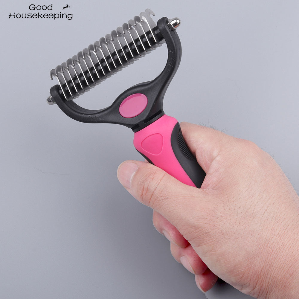 2 in 1 Pet Dematting Tool | Remove Knots, Tangles, and Shedding Fur Fast