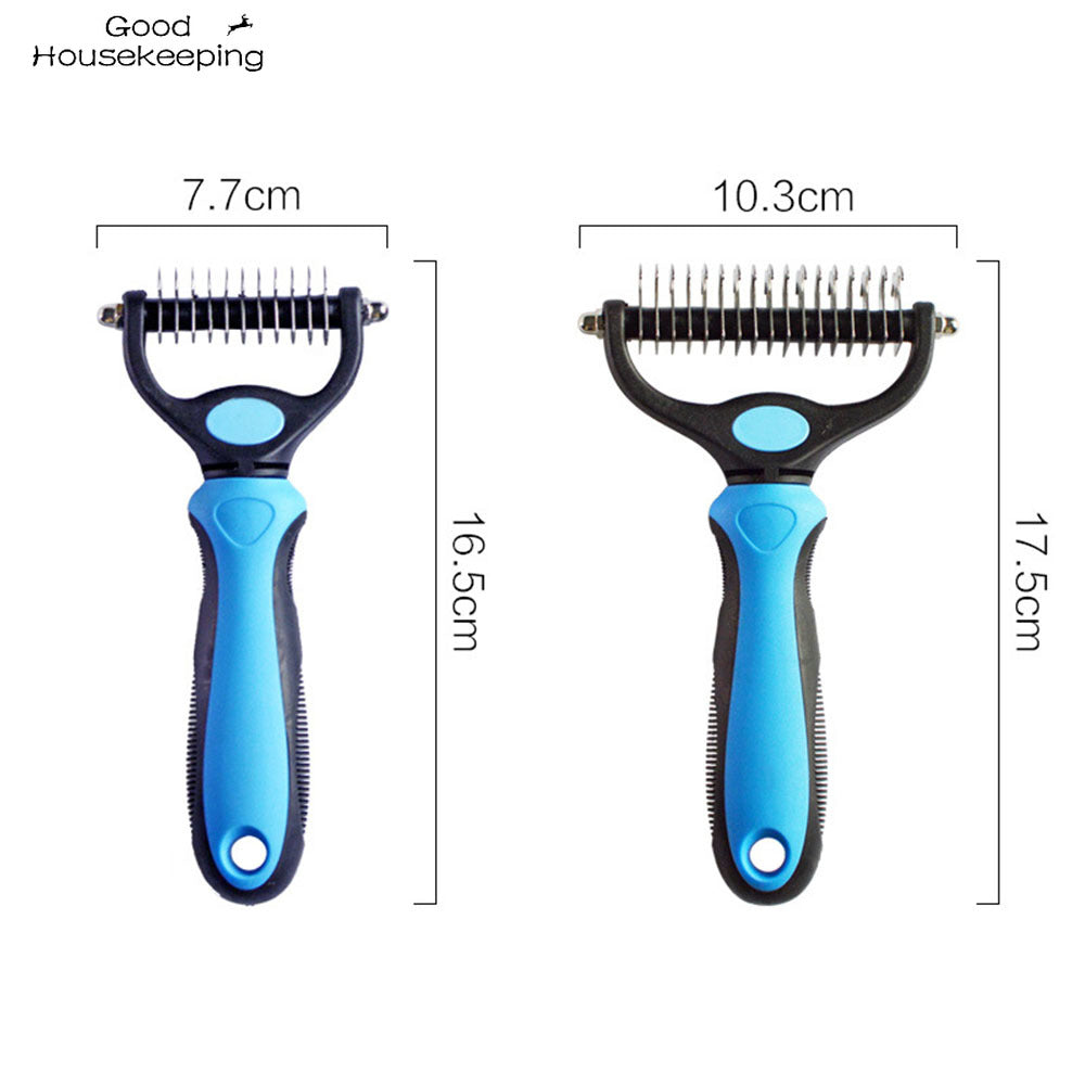 2 in 1 Pet Dematting Tool | Remove Knots, Tangles, and Shedding Fur Fast