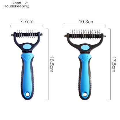 2 in 1 Pet Dematting Tool | Remove Knots, Tangles, and Shedding Fur Fast