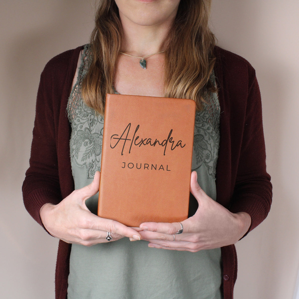 Personalized Engraved Leather Journal – Custom Name Notebook