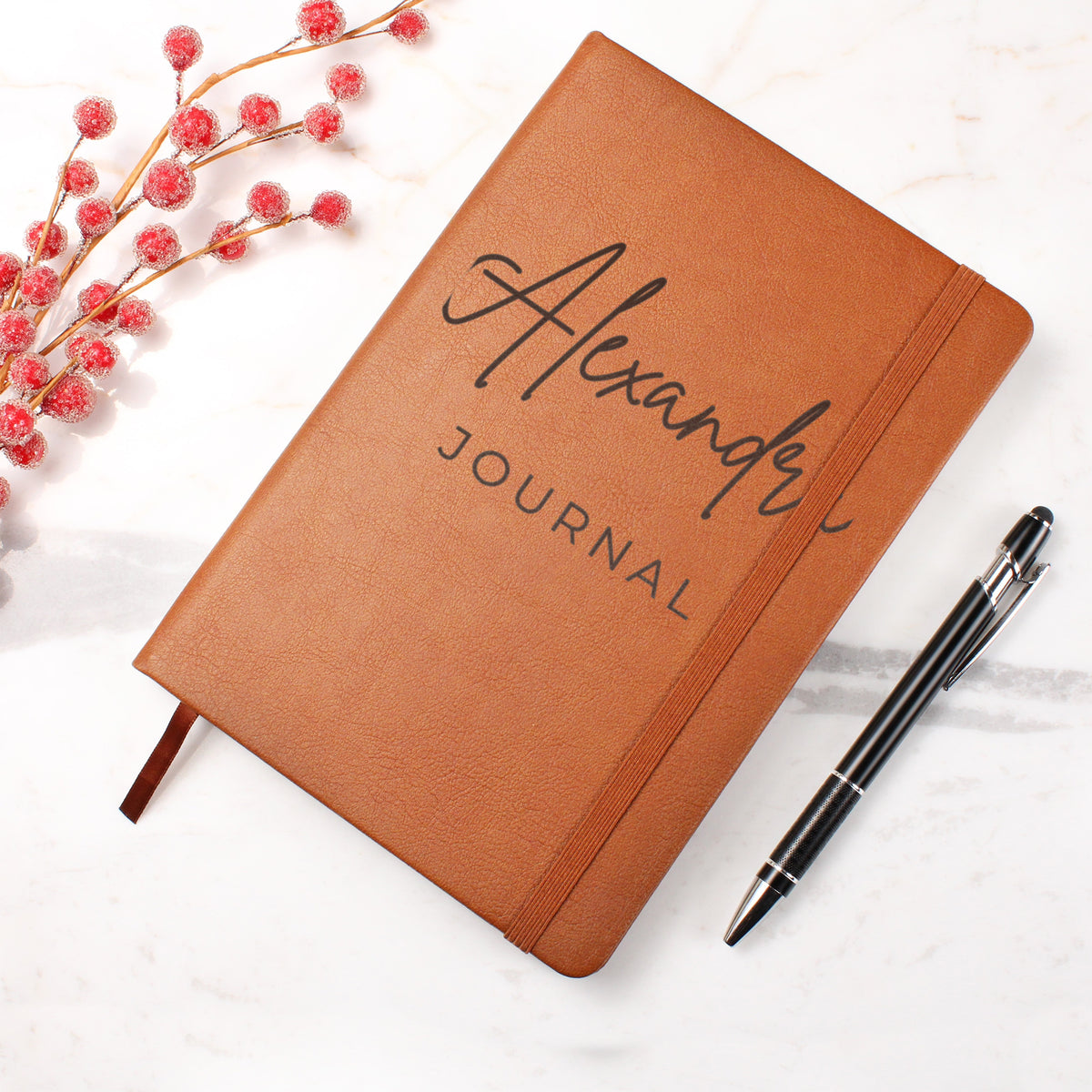Personalized Engraved Leather Journal – Custom Name Notebook