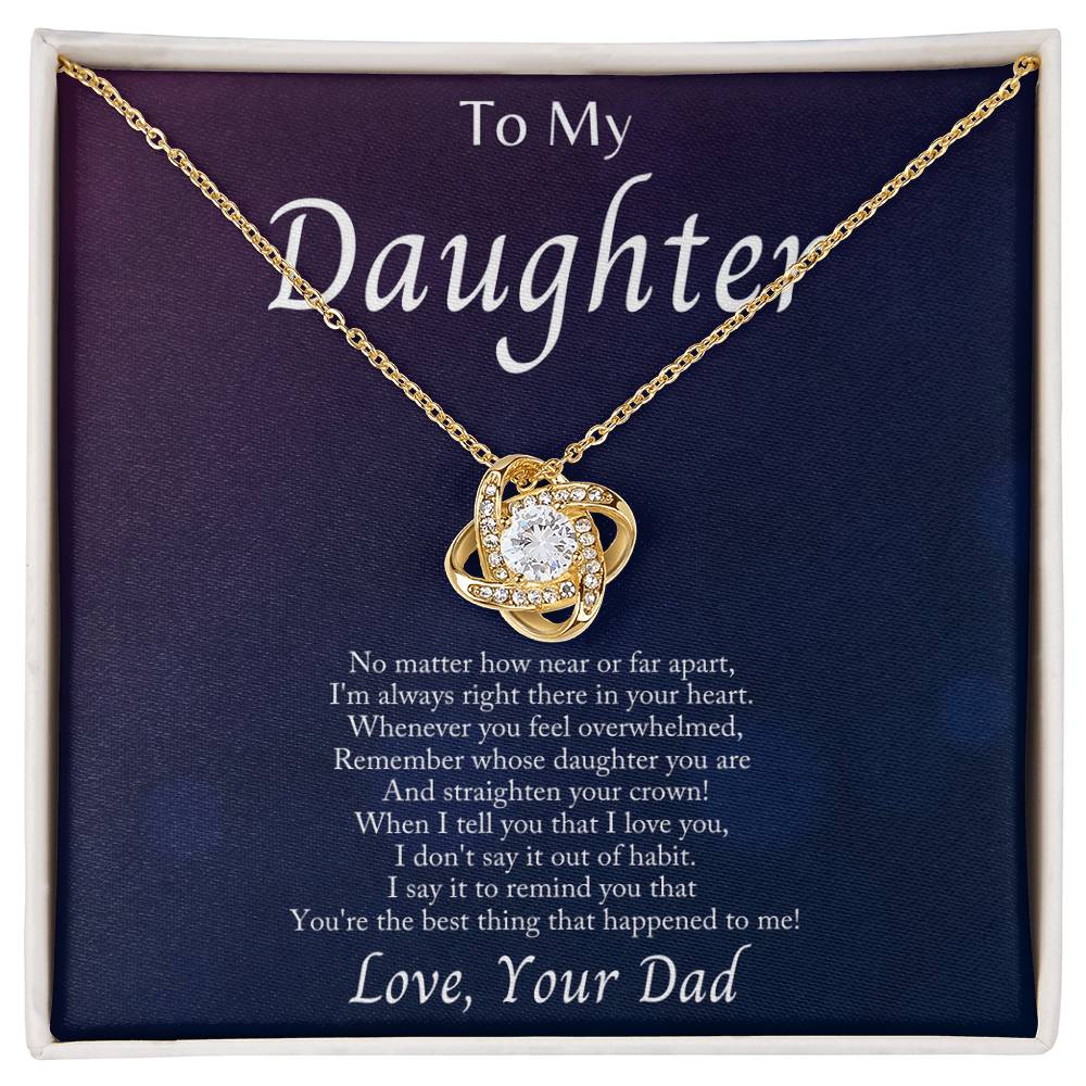 To My Daughter – I’m Always With You | Love Knot Necklace Gift