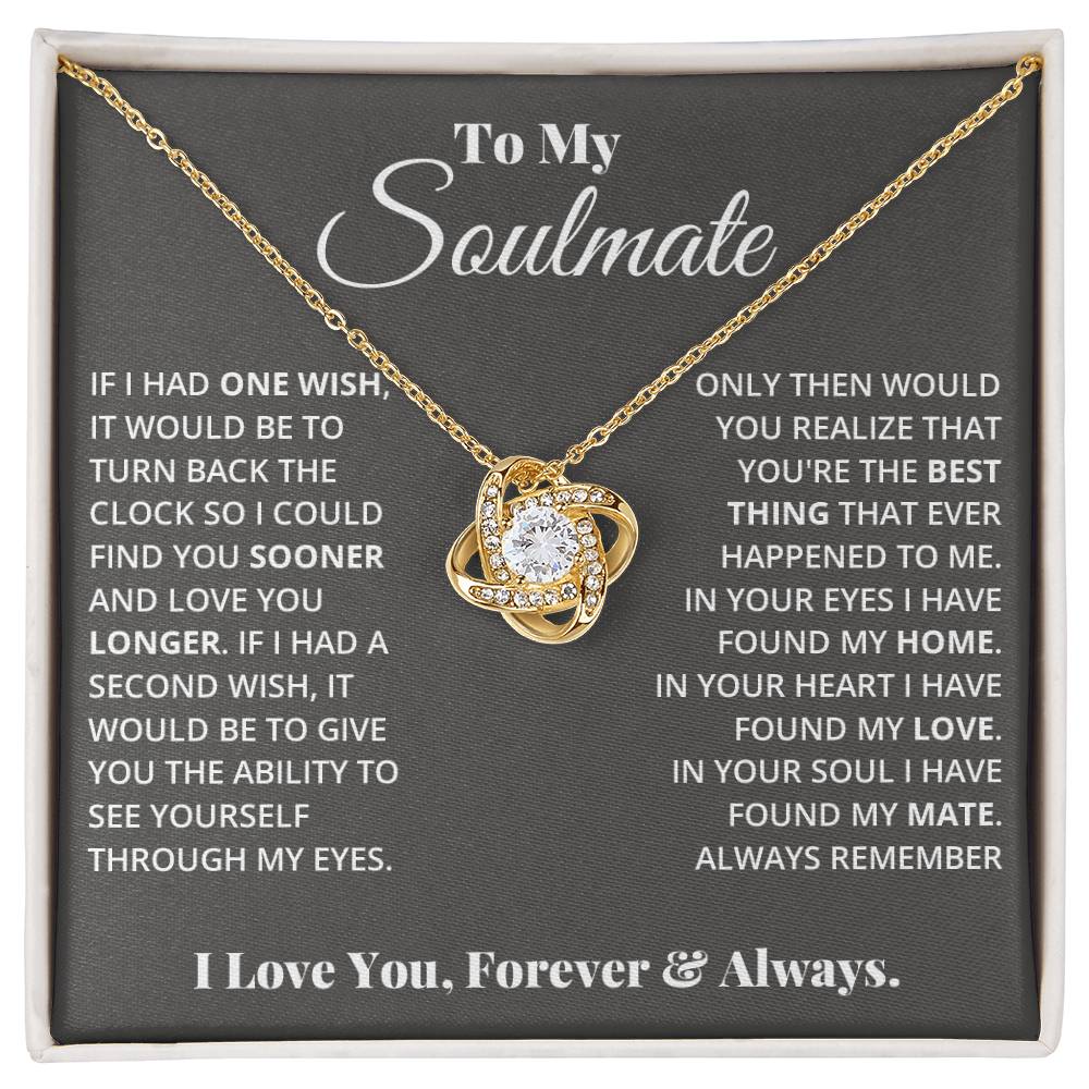 To My Soulmate – Love Knot Necklace | A Bond That Can Never Be Broken