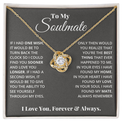 To My Soulmate – Love Knot Necklace | A Bond That Can Never Be Broken