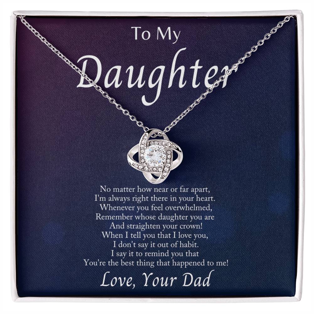 To My Daughter – I’m Always With You | Love Knot Necklace Gift