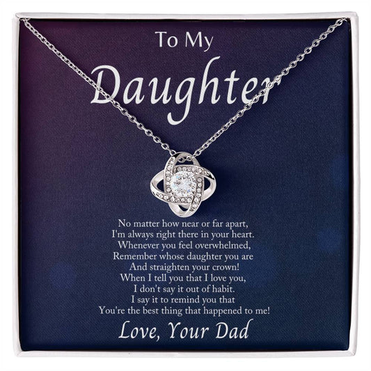 To My Daughter – I’m Always With You | Love Knot Necklace Gift