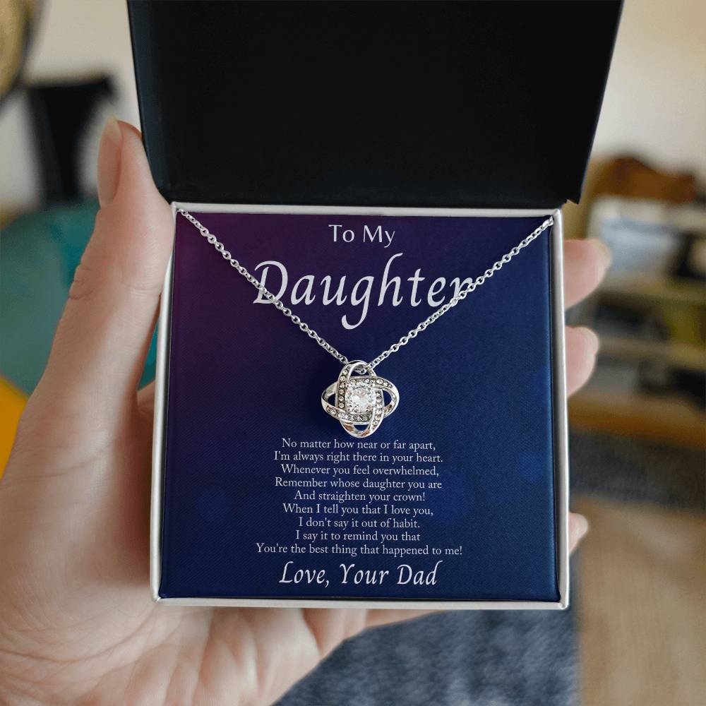 To My Daughter – I’m Always With You | Love Knot Necklace Gift