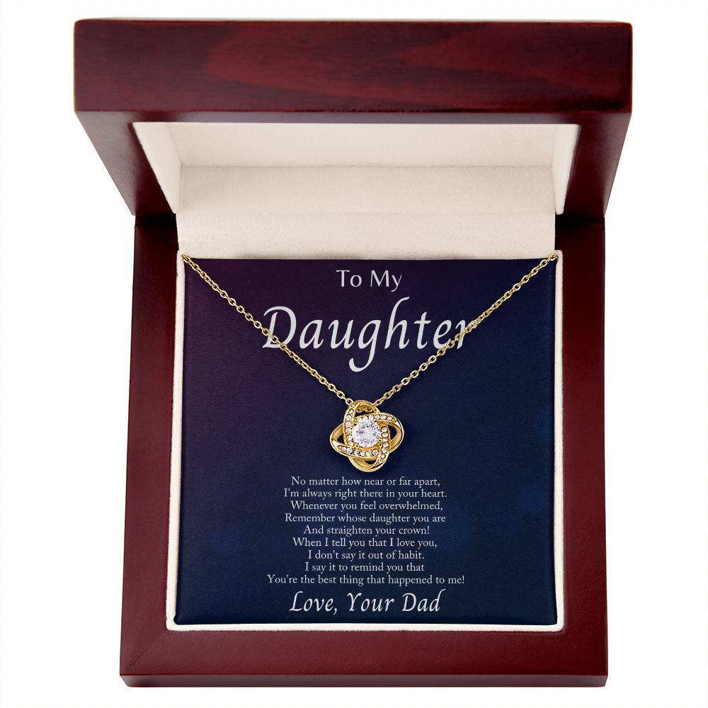 To My Daughter – I’m Always With You | Love Knot Necklace Gift