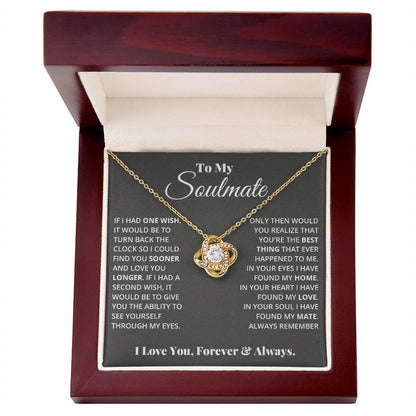To My Soulmate – Love Knot Necklace | A Bond That Can Never Be Broken