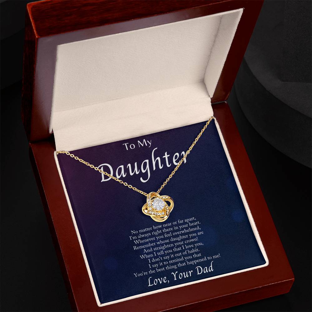 To My Daughter – I’m Always With You | Love Knot Necklace Gift