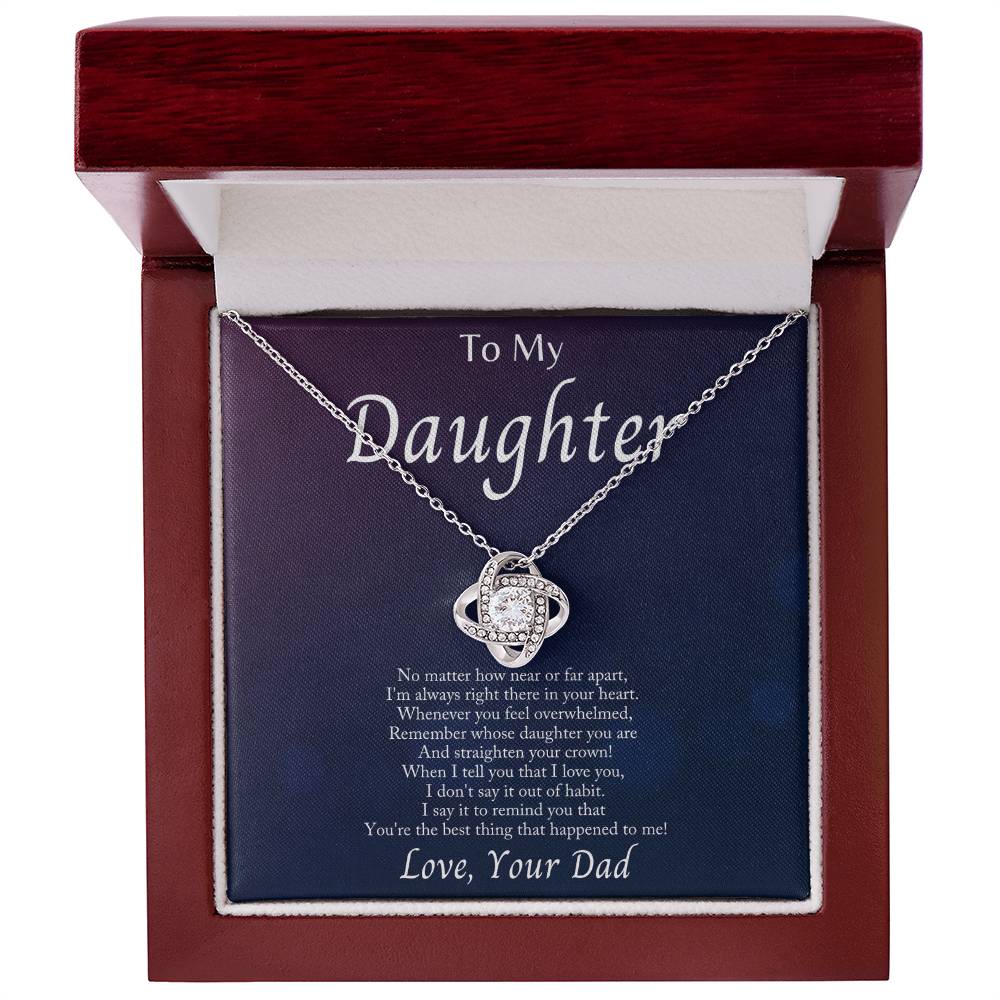 To My Daughter – I’m Always With You | Love Knot Necklace Gift