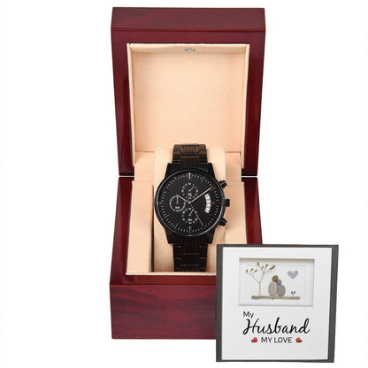 My Husband My Love - Black Chronograph Watch