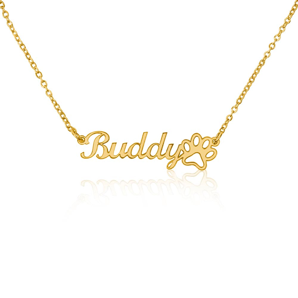 Personalized Paw Print Name Necklace | Custom Pet Lover Gift