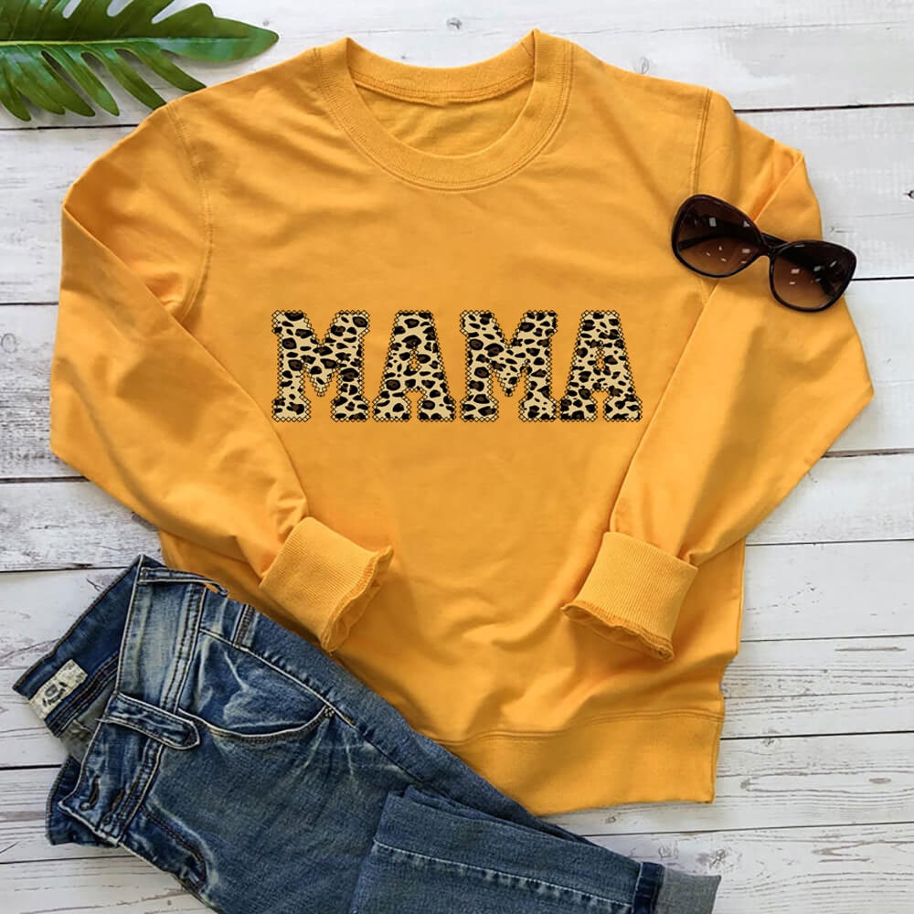 Leopard Print Casual Sweatshirt for Mother's Day