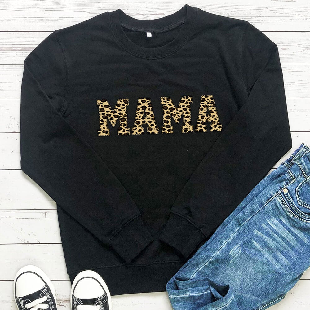 Leopard Print Casual Sweatshirt for Mother's Day