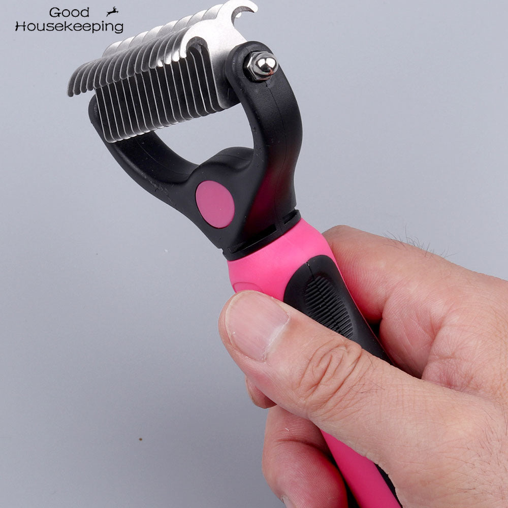 2 in 1 Pet Dematting Tool | Remove Knots, Tangles, and Shedding Fur Fast