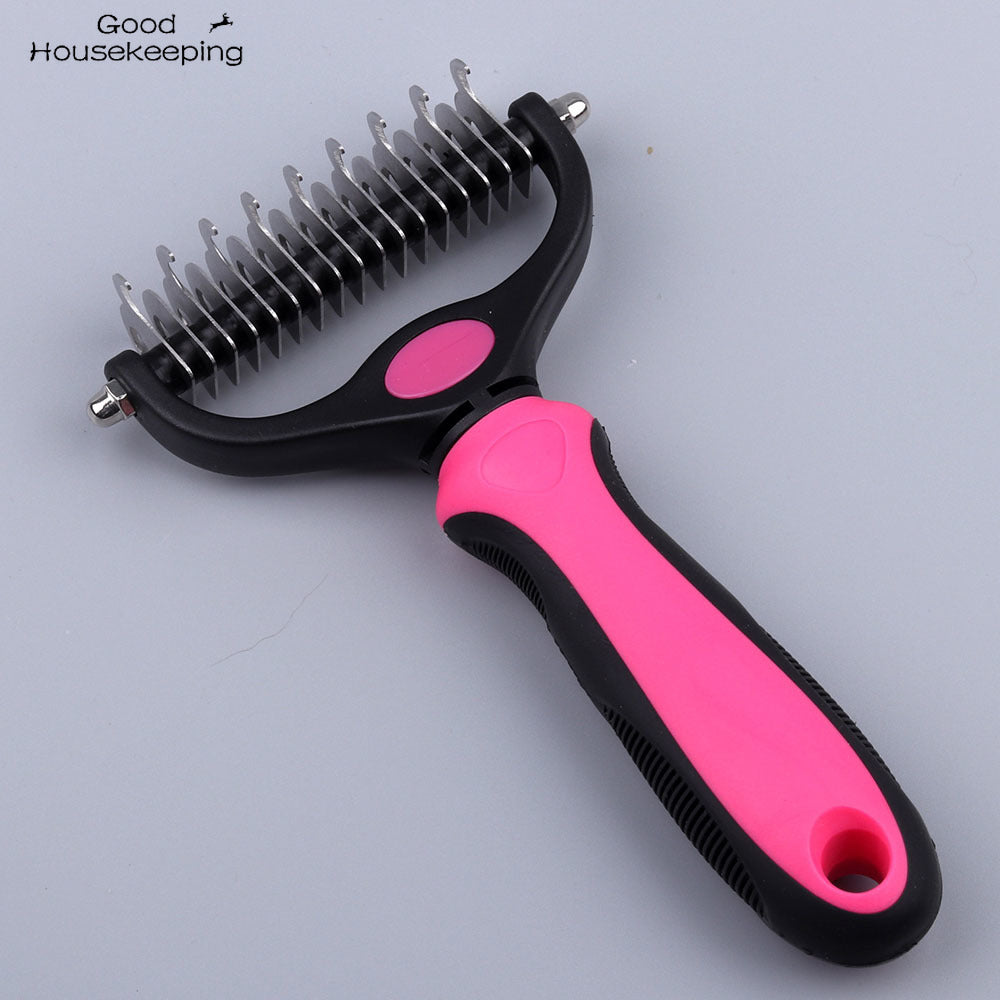 2 in 1 Pet Dematting Tool | Remove Knots, Tangles, and Shedding Fur Fast