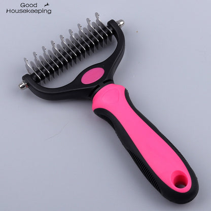 2 in 1 Pet Dematting Tool | Remove Knots, Tangles, and Shedding Fur Fast